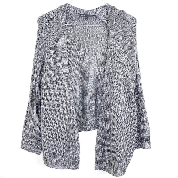 VINCE Shimmer Sliver Metallic Shrug Cardigan Size S - Picture 3 of 7